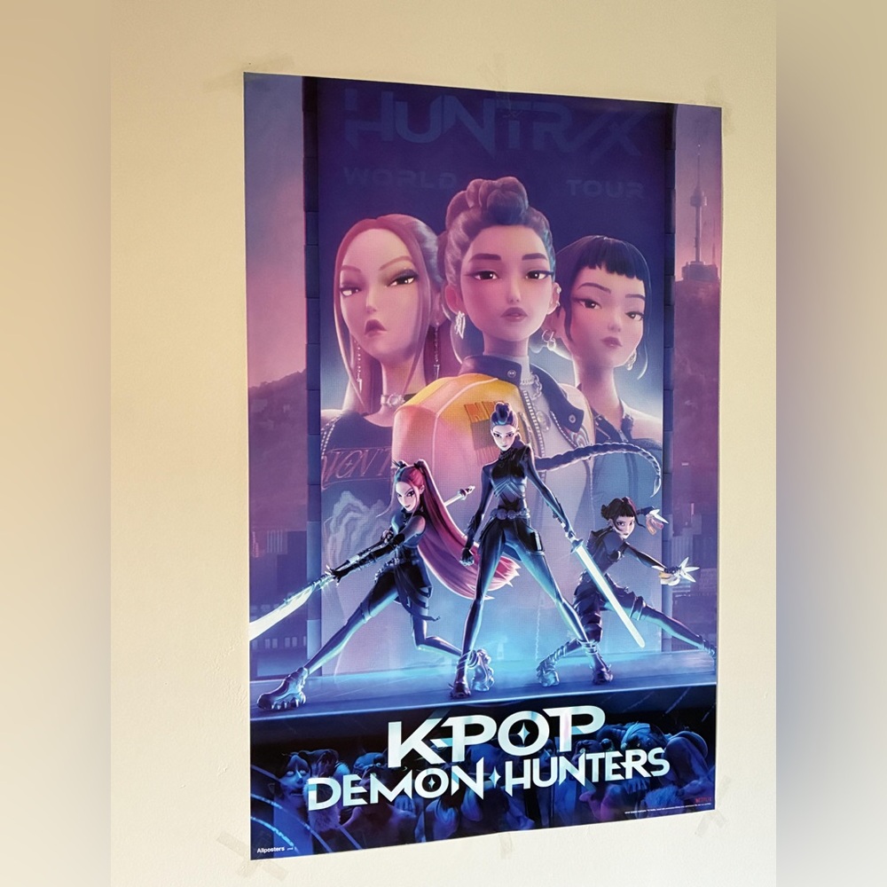 K-Pop Demon Hunters Art Poster - Blue and Purple